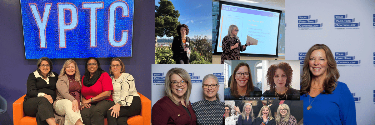 Collage of women leaders at Your Part-Time Controller signifying International Women's Day